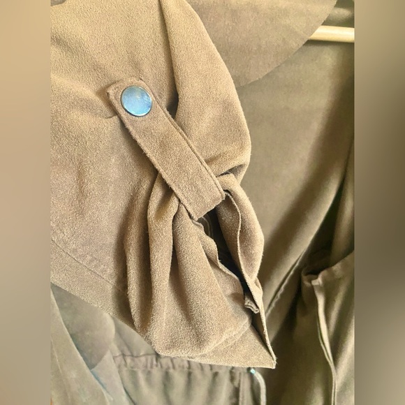 Jules & Leopold Beige Faux Suede Cardigan Blazer Light Jacket Cinch Waist 1X XL - Picture 8 of 13